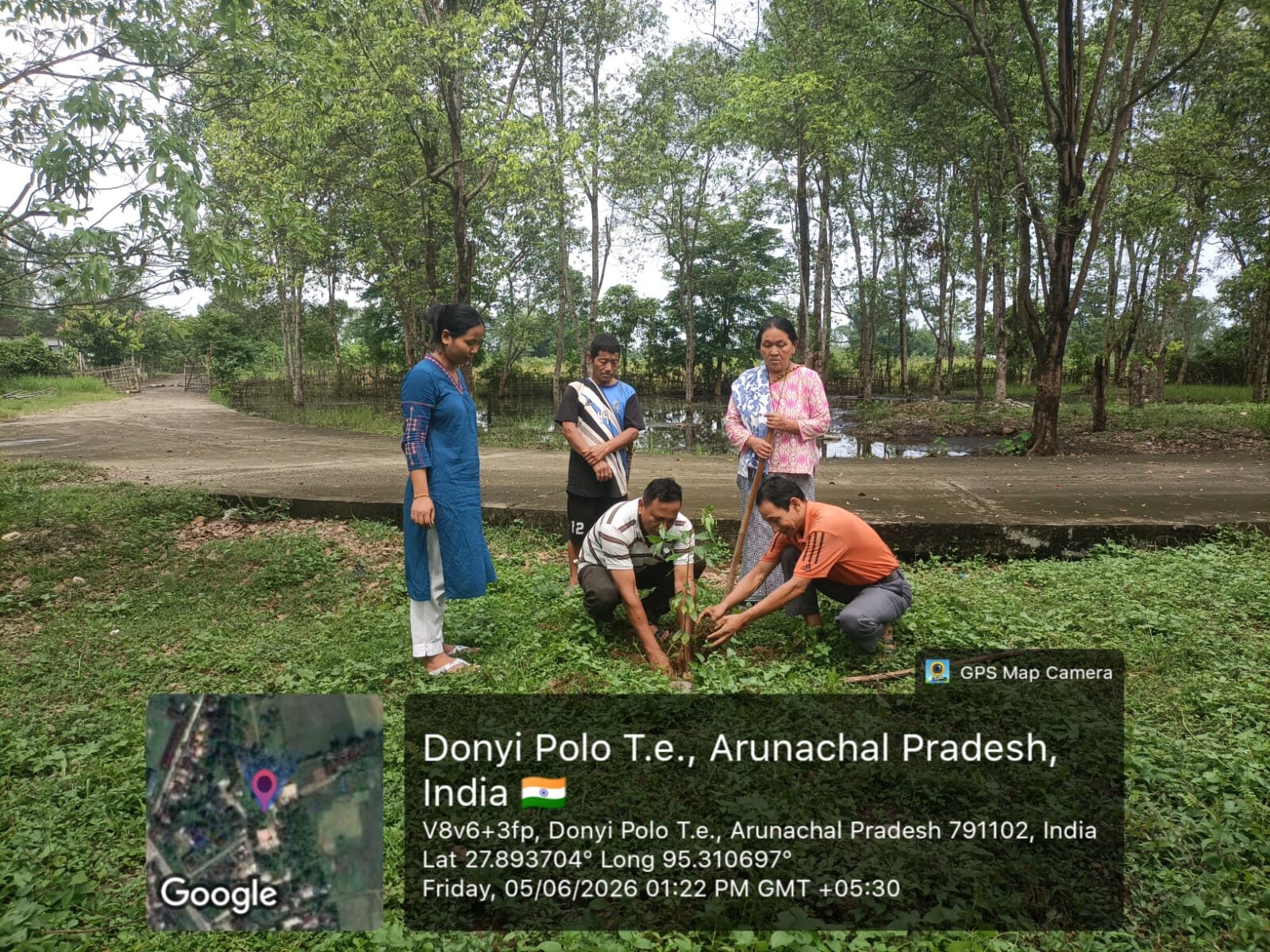 Planting saplings at Donyi Polo Tea Estate, East Siang.